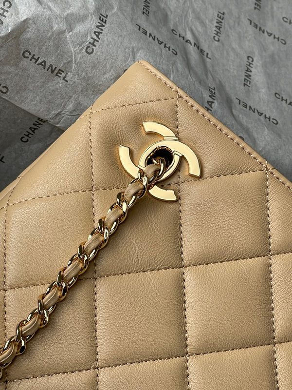 Chanel 26 Small Shopping Bag 24.5 Beige in Lambskin