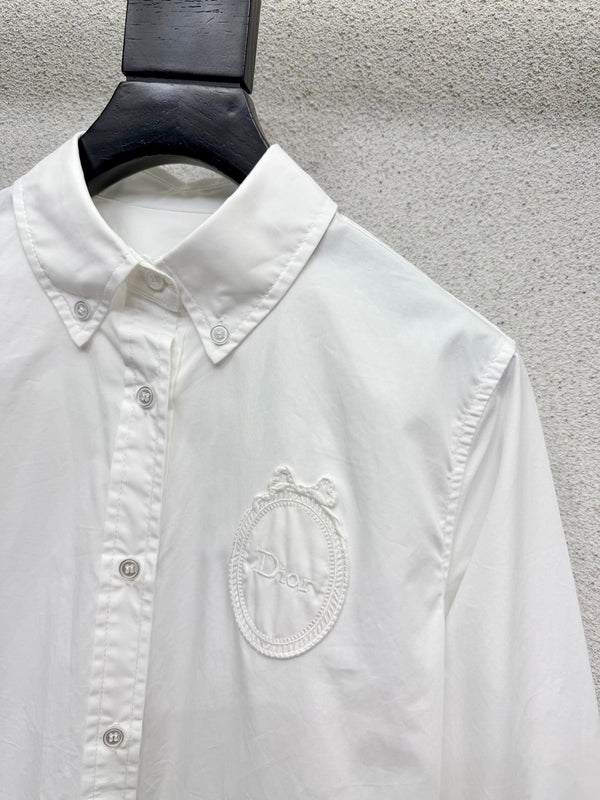 Dior Logo Shirt White in Cotton 374551