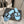 Chanel Double C Flat Slip-on Sandals Blue in Lambskin 740704