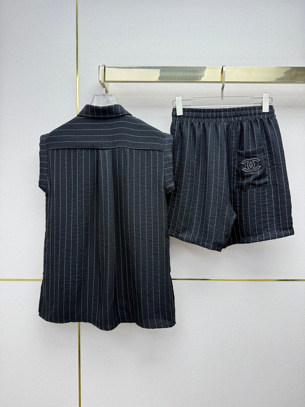 Chanel 26SS Sleeveless Shirt + Shorts Set in Polyester 375647