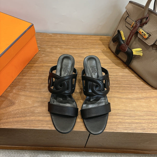 HM  Sandal 60 Black in Calfskin 743965