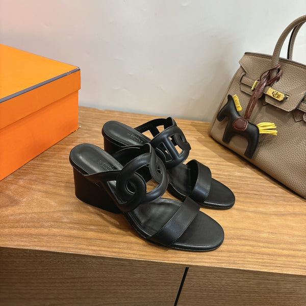 HM  Sandal 60 Black in Calfskin 743965