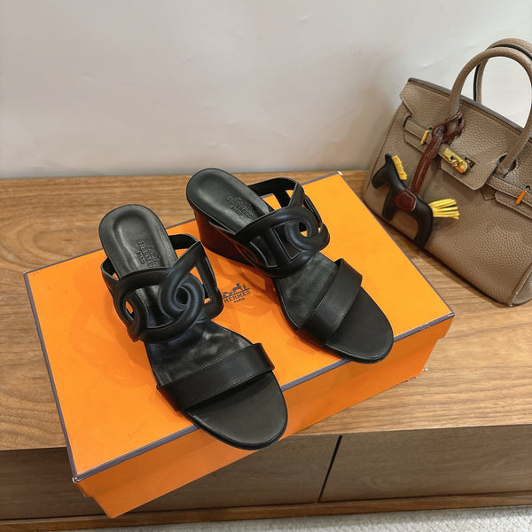 HM  Sandal 60 Black in Calfskin 743965