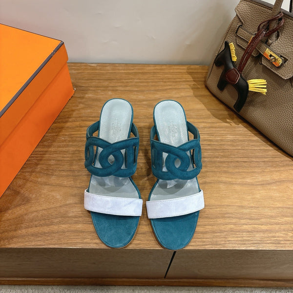 HM  Sandal 60 Deep teal in Suede 743974
