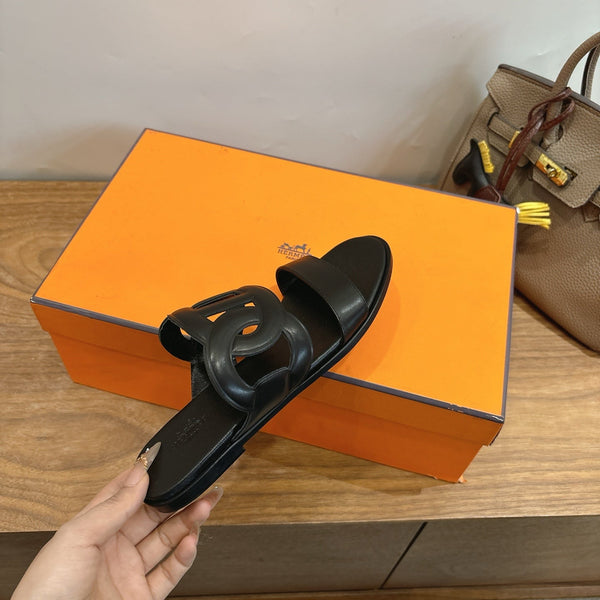 HM  Sandal Full Black in Calfskin 743979