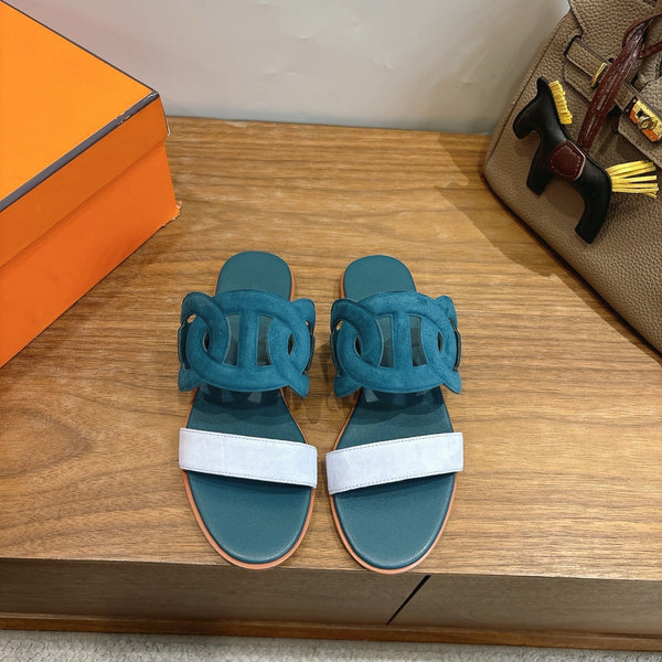 HM  Sandal Deep teal in Suede 743983