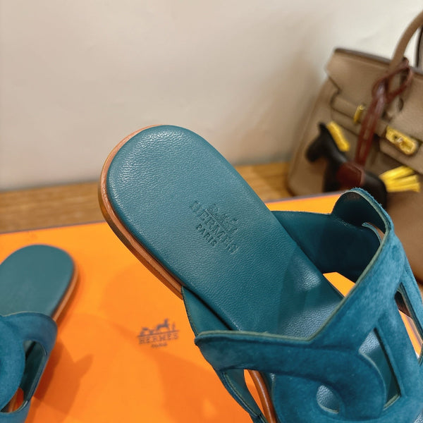 HM  Sandal Deep teal in Suede 743983