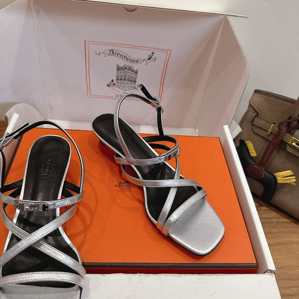 HM  June Sandal Silver in Cowhide 744049
