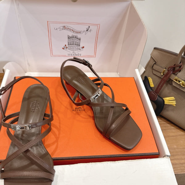 HM June Sandal Brown in Cowhide 744052