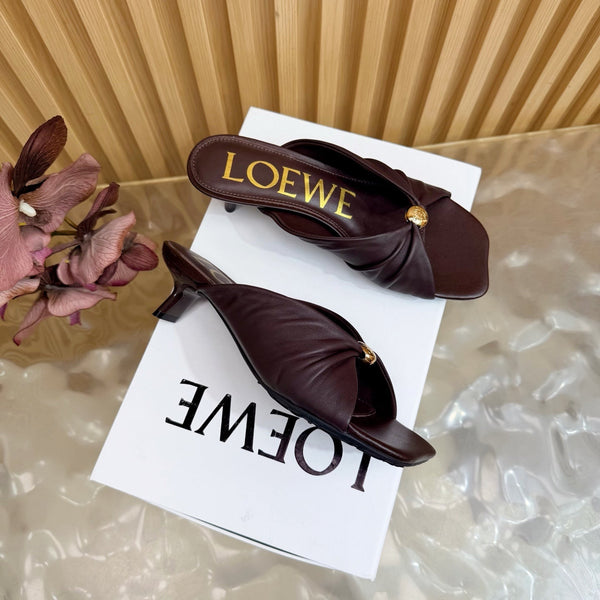 Sandale souple Loew Pebble 55 Chocolat en peau de mouton 749417