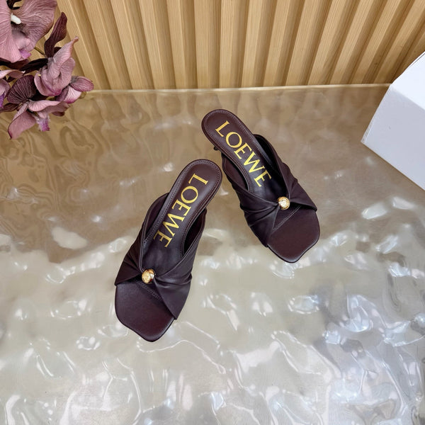 Sandale souple Loew Pebble 55 Chocolat en peau de mouton 749417