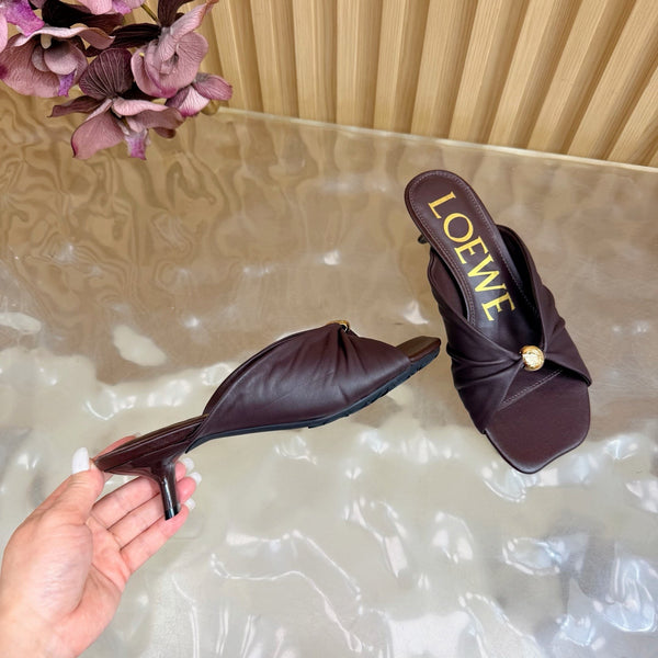Sandale souple Loew Pebble 55 Chocolat en peau de mouton 749417
