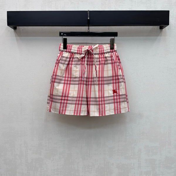 BBR Checkered Shirt and Shorts Set Pink in Polyester 378858
