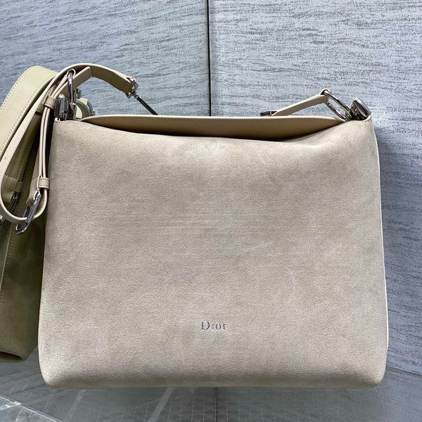 CD Diorly Bag 31.5cm Oatmeal in Nubuck Leather 286590