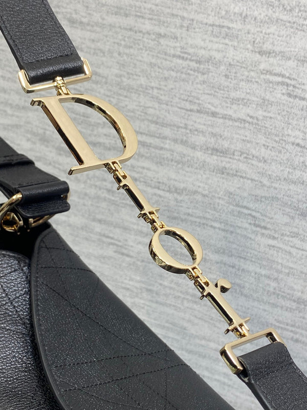 CD Diorly Bag 31.5cm Black in Cowhide 286592