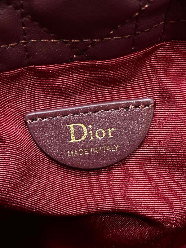 Sac CD Dior Adiorable 22cm bordeaux en cuir matelassé 286633