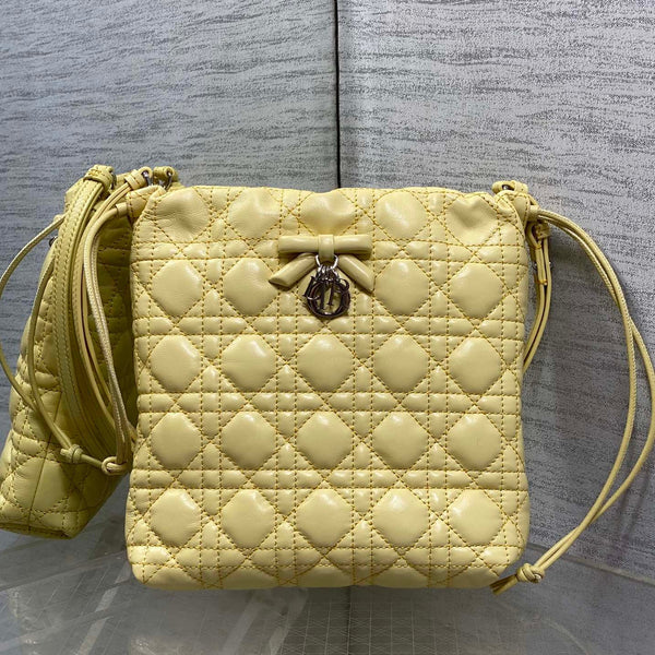 CD Dior Adiorable Bag 22cm Yellow in Quilted Leather 286645