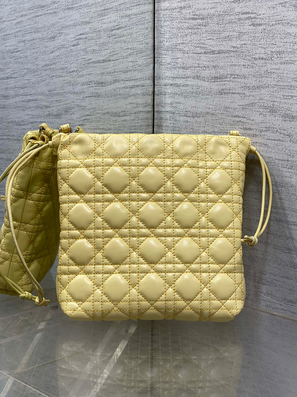 CD Dior Adiorable Bag 22cm Yellow in Quilted Leather 286645