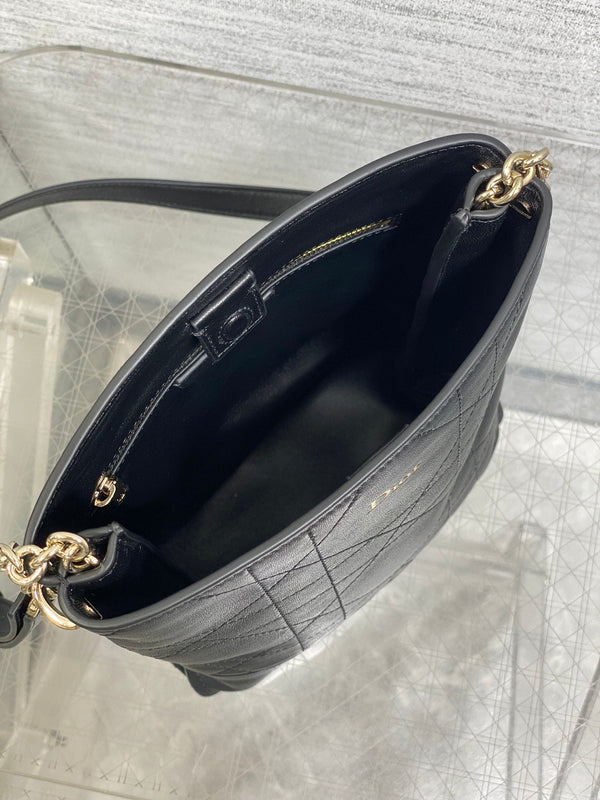 CD 26 Trianon Hobo Chain Bag 21cm Black in Cowhide 286596
