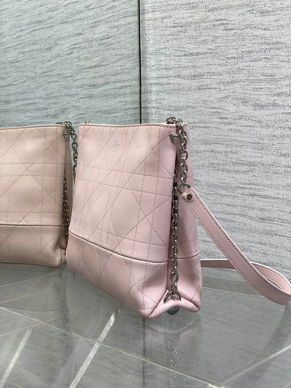 CD 26 Trianon Hobo Chain Bag 25cm Light Pink in Cowhide 286599