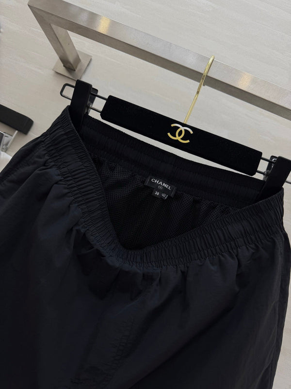 Short Décontracté Brodé Double C CC 26 Noir en Coton 379513