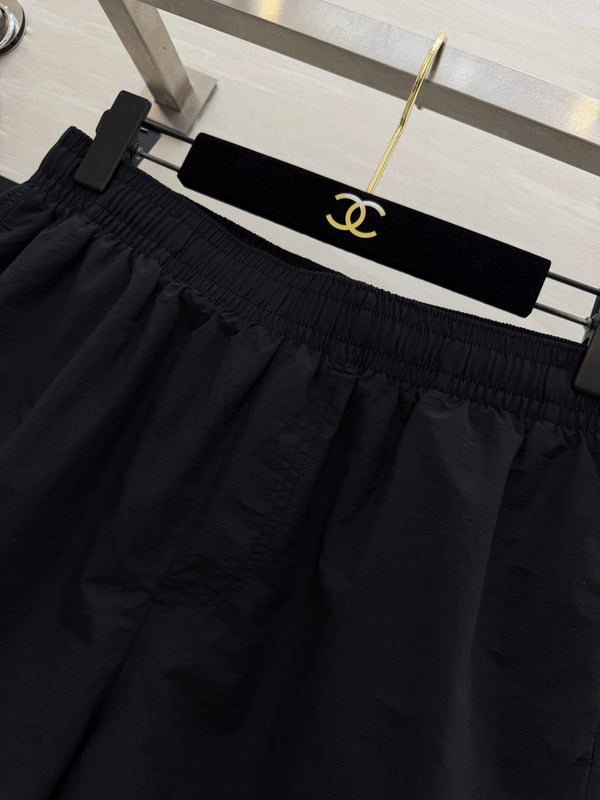Short Décontracté Brodé Double C CC 26 Noir en Coton 379513