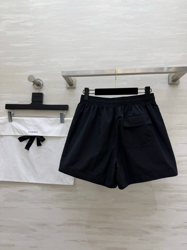 Short Décontracté Brodé Double C CC 26 Noir en Coton 379513