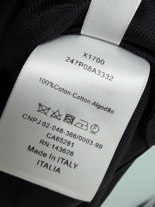 CD 26 Lace Stand Collar Shirt Black in Cotton 379092