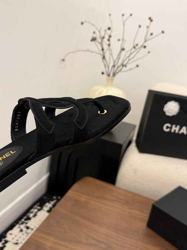 CC 26 Sandale noire en Velours 748533