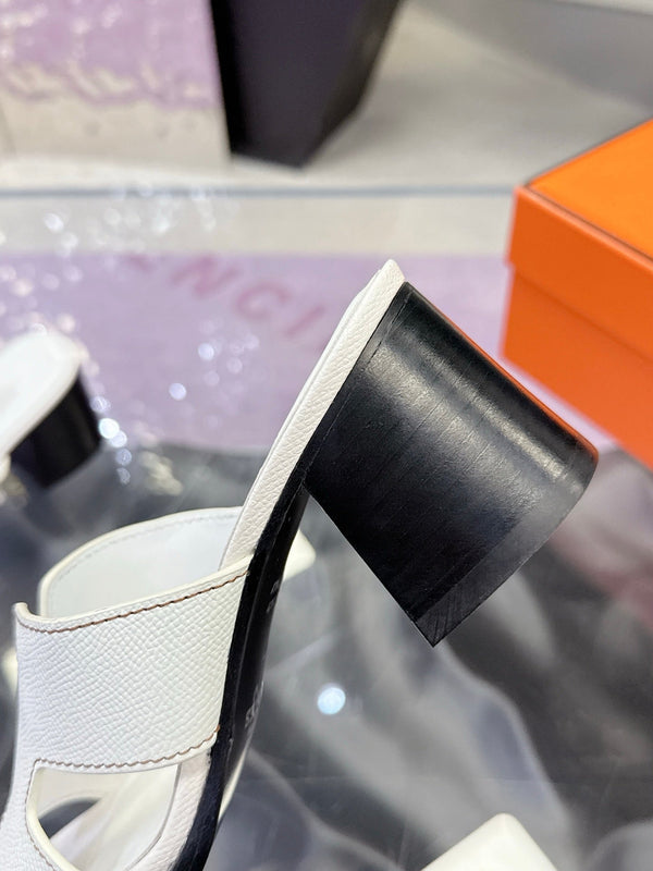 HM Sandal 90mm White in Cowhide 757932