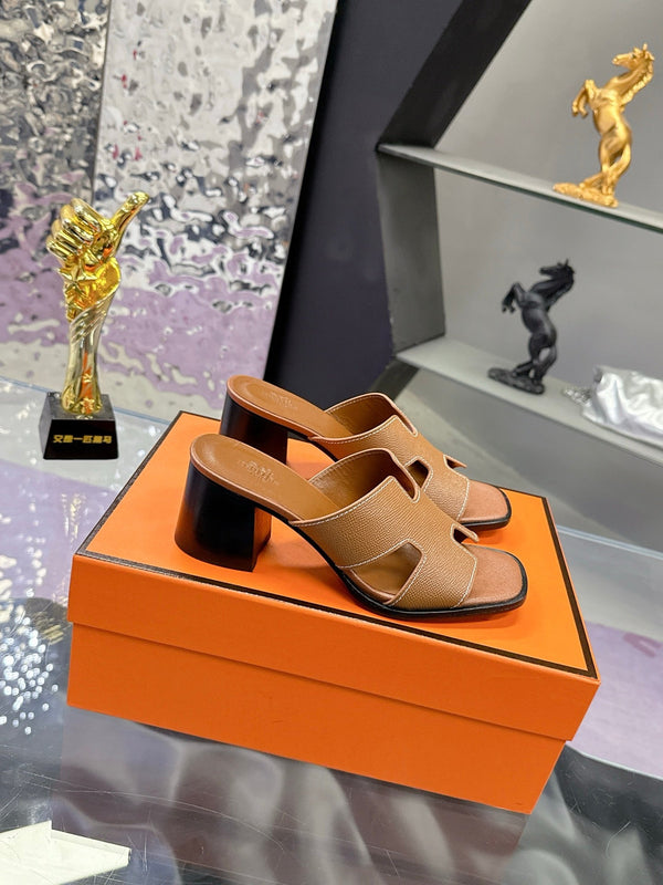 HM Sandal 90mm Brown in Cowhide 757933
