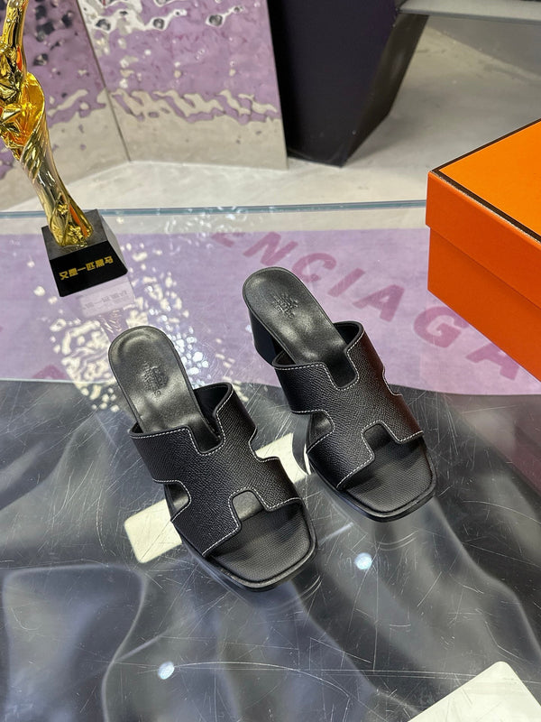 HM Sandal 90mm Black in Cowhide 757935