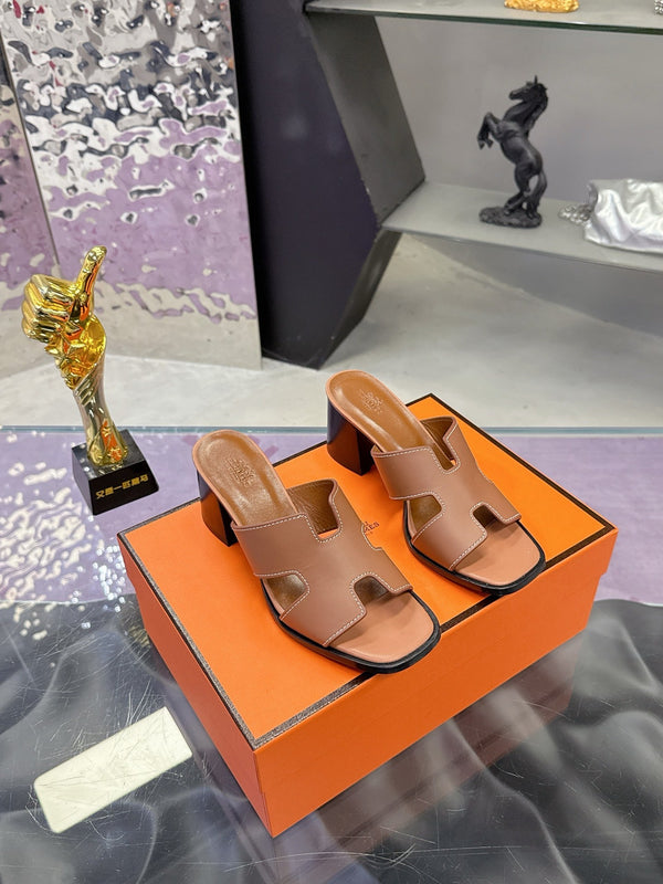 HM Sandal 90mm Brown in Cowhide 757942