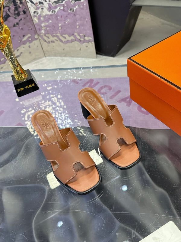 HM Sandal 90mm Brown in Cowhide 757942