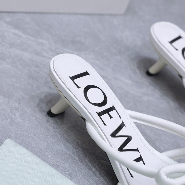 Loew 26 Knot Sandals 45mm White in Lambskin 759437