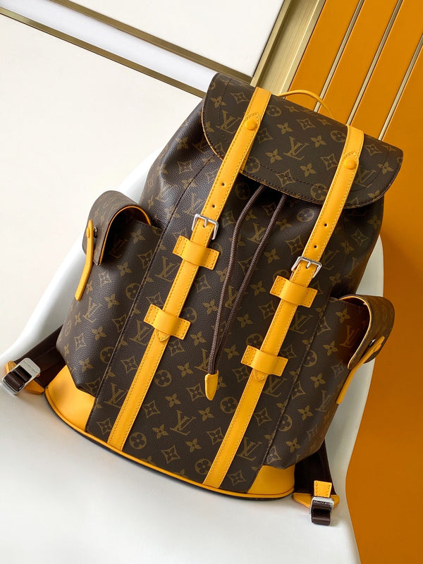 LV Christopher Backpack Brown Yellow in Monogram Canvas 286766