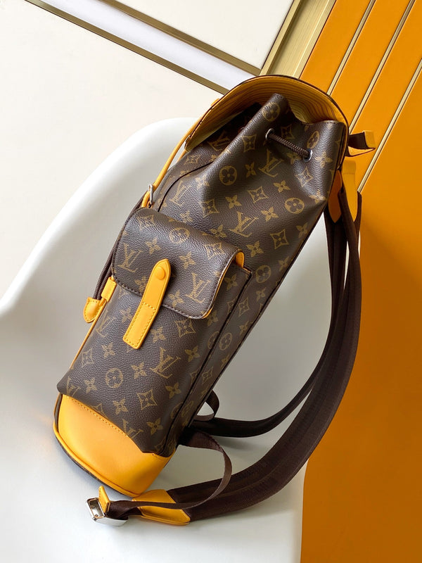 LV Christopher Backpack Brown Yellow in Monogram Canvas 286766