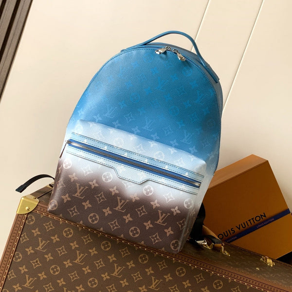 LV Discovery Backpack Blue Brown in Monogram coated Canvas 287019