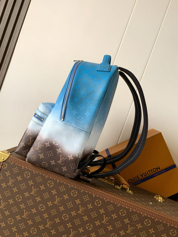 LV Discovery Backpack Blue Brown in Monogram coated Canvas 287019