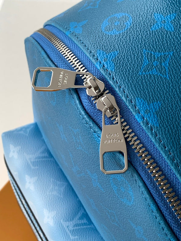 LV Discovery Backpack Blue Brown in Monogram coated Canvas 287019