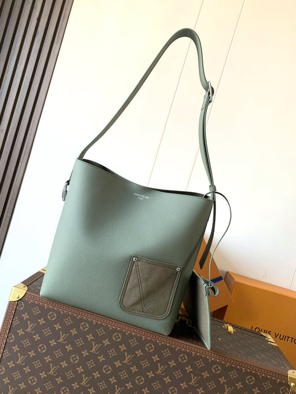 LV Verso Hobo Bag 33cm Sage Green in Calfskin 287233