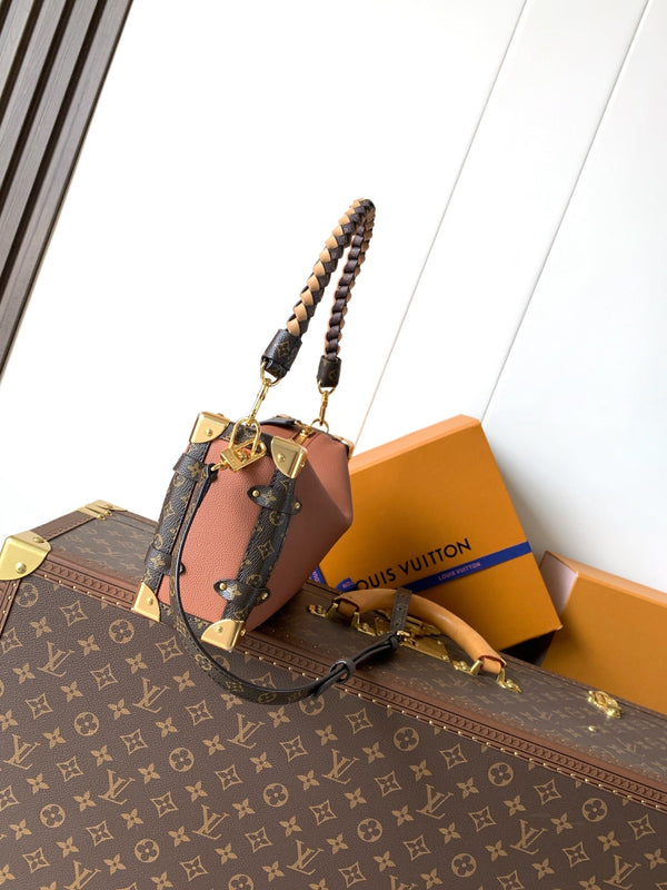 LV Side Trunk Bag 23.5cm Brown in Cowhide 287099