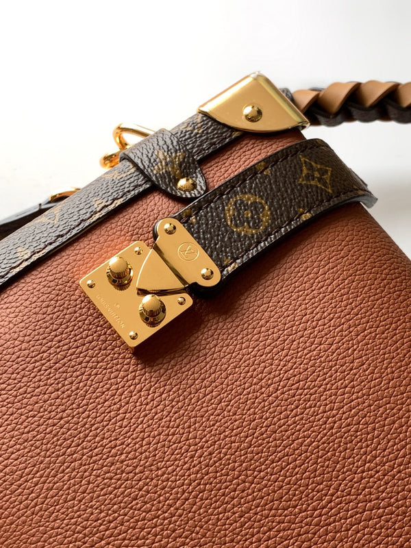 LV Side Trunk Bag 23.5cm Brown in Cowhide 287099