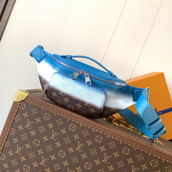 LV Rush Bumbag 30cm Gradient Blue in Monogram Shadow Cowhide leather 287015