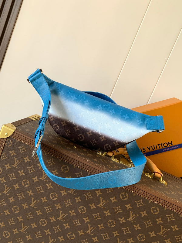 LV Rush Bumbag 30cm Gradient Blue in Monogram Shadow Cowhide leather 287015