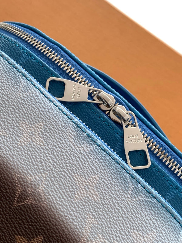 LV Rush Bumbag 30cm Gradient Blue in Monogram Shadow Cowhide leather 287015