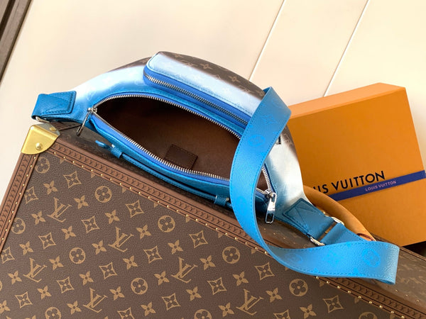 LV Rush Bumbag 30cm Gradient Blue in Monogram Shadow Cowhide leather 287015