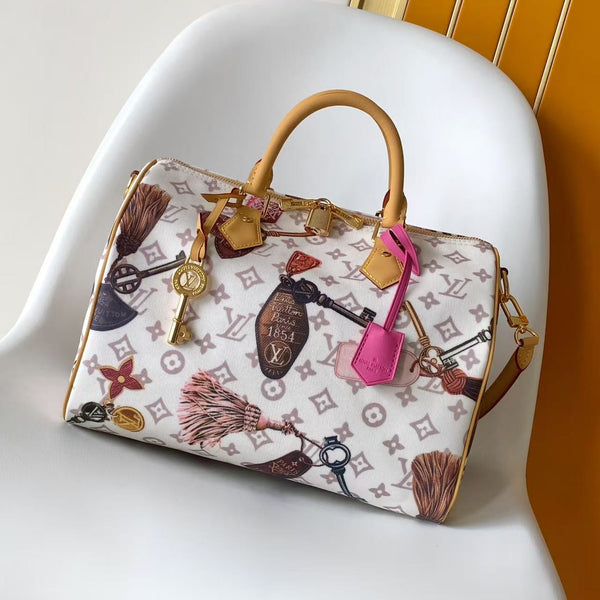 LV Speedy Soft 30 Bag White in Monogram coated Canvas 287011