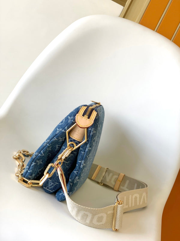 LV Coussin Bag 26 Blue in Cotton Denim 287005