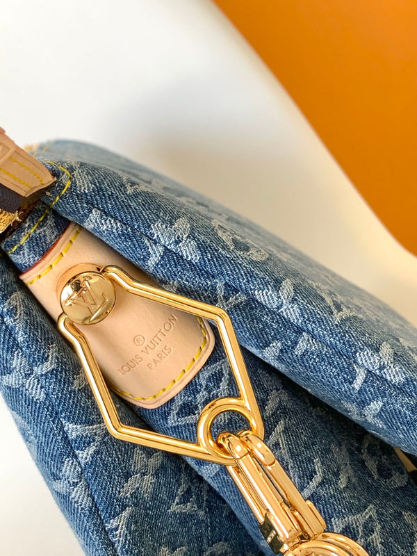 LV Coussin Bag 26 Blue in Cotton Denim 287005